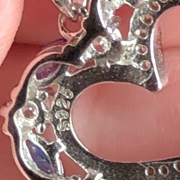 STERLING SILVER TANZANITE HEART - Picture 3 of 8